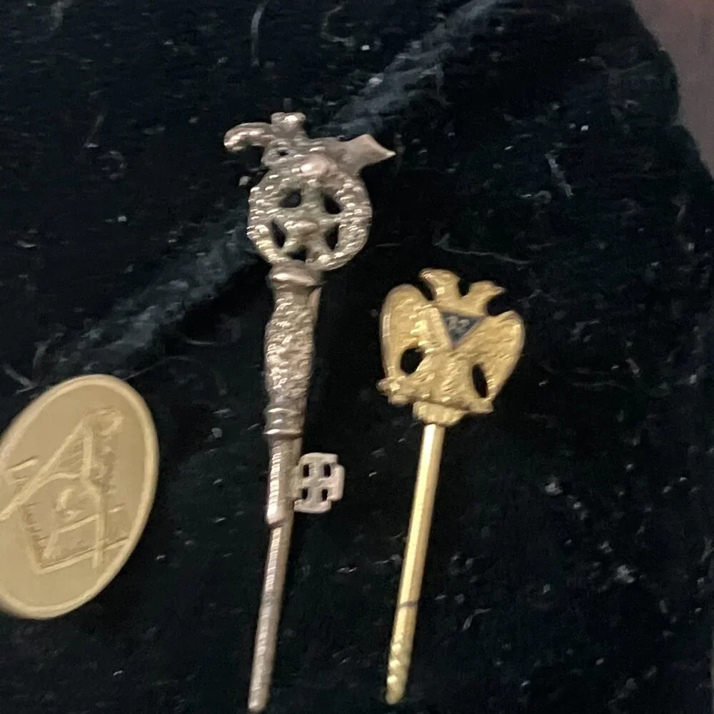 Antique & Vintage Masonic Shriner Jewelry Lot Cufflinks Stick Pin 32 Odd Fellows